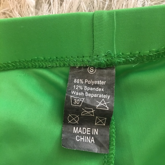 📀 NEON GREEN SHINY DISCO LEGGINGS 📀 - Picture 7 of 7